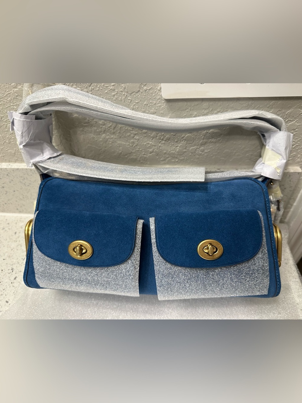 Coach Blue Jay Suede Haversack